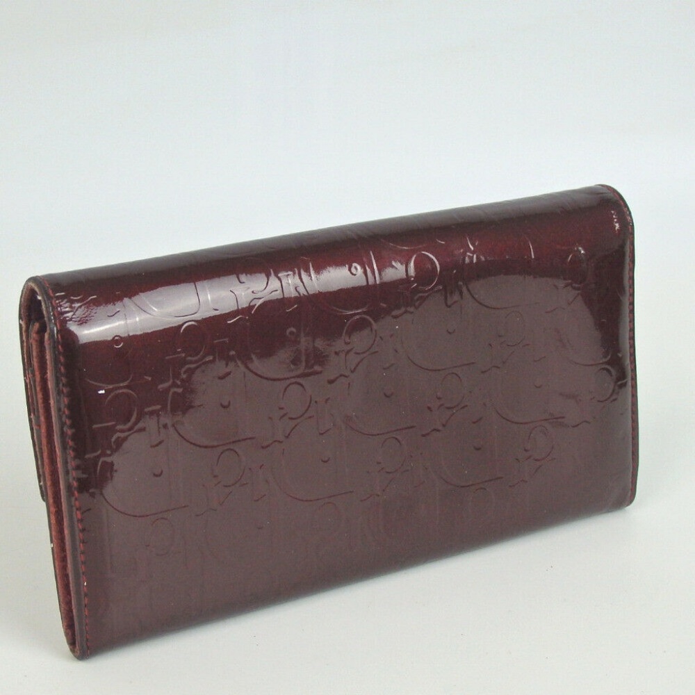 Christian Dior trot Patent leather Bordeaux Wallet - Picture 3 of 7